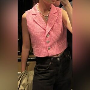 Zara Pink Textured Vest